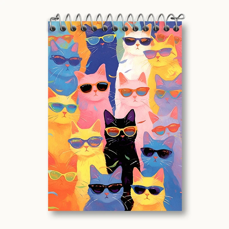 دفتر یادداشت 50 برگ خندالو طرح پترن گربه ای کد N4981