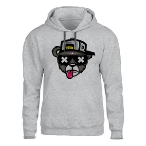 هودی مردانه مدل خرس  کد SH81 رنگ طوسی