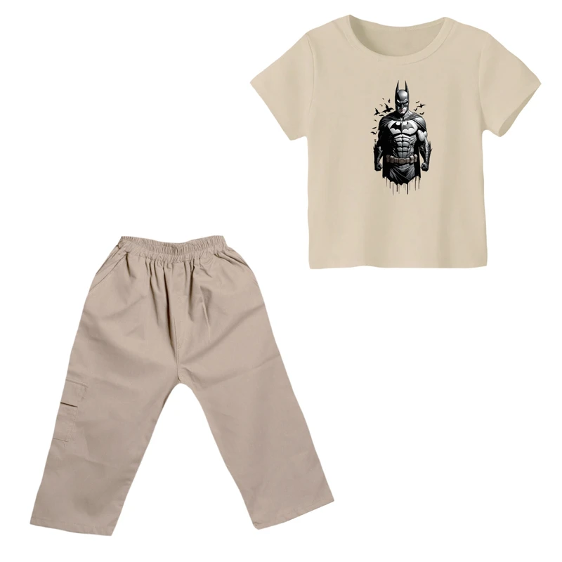 ست تی شرت و شلوارک پسرانه مدل بتمن کد ۷