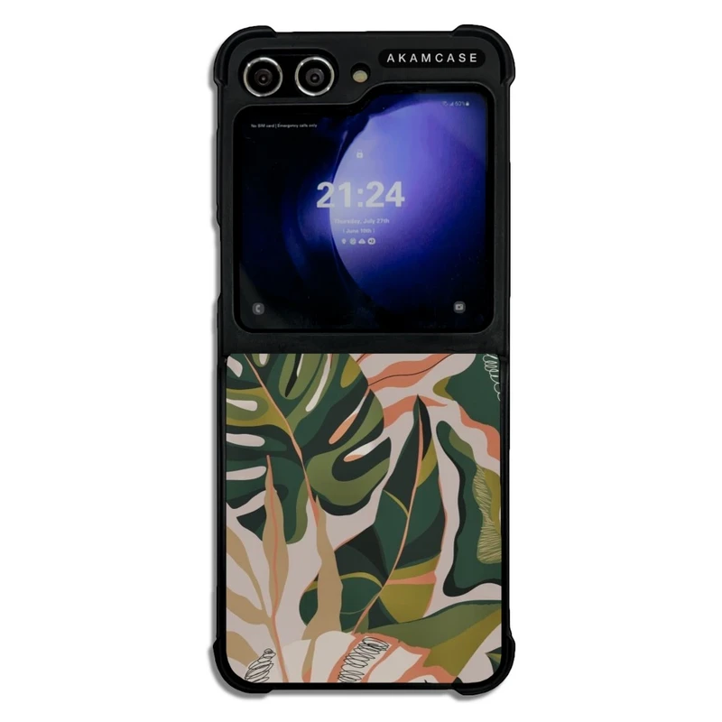 کاور آکام مدل AMC-WSGZFLIP5-LEAVES-31 مناسب برای گوشی موبایل سامسونگ Galaxy Z Flip 5