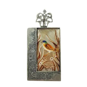 آویز گردنبند نقره زنانه مدل  گل و مرغ و منیاتور