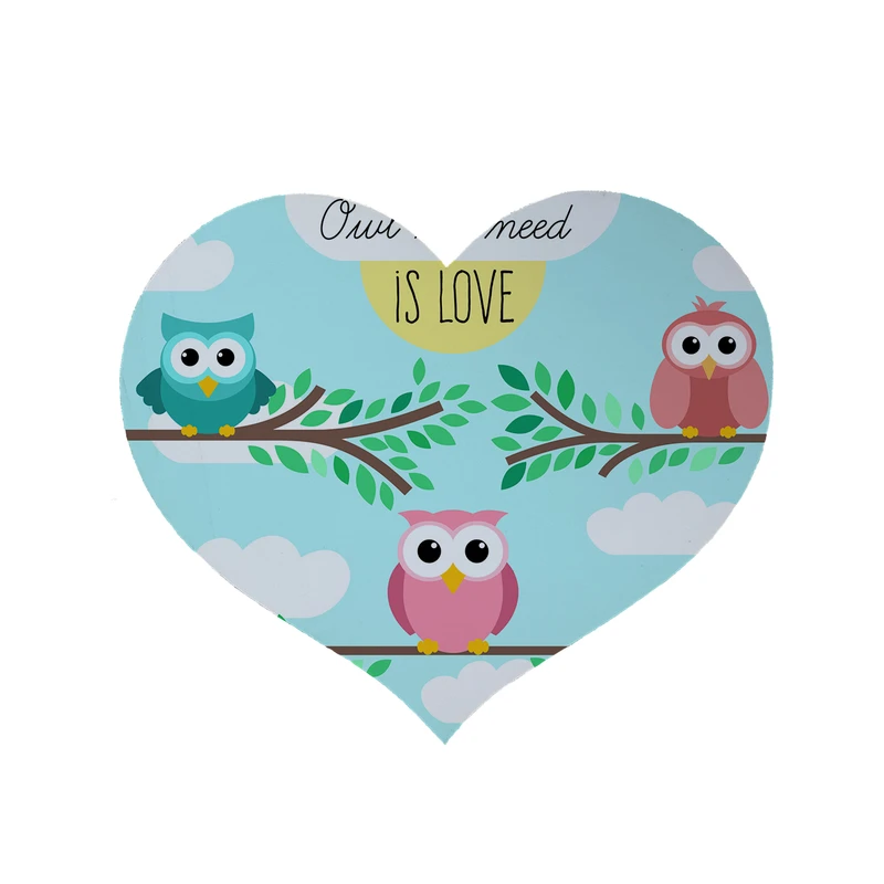 پادری مدل قلب طرح جغد کد 8403 سایز 90 × 90 سانتی متر