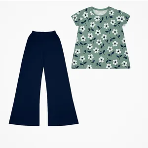 ست تی شرت آستین کوتاه و شلوار راحتی زنانه مدل R5