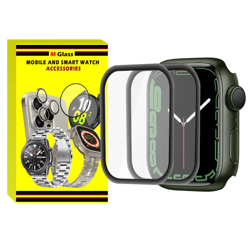 محافظ صفحه نمایش ام‌گلس مدل Film Protector MG مناسب برای اپل واچ سری 7 SE سایز 44 میلی متری بسته دو عددی