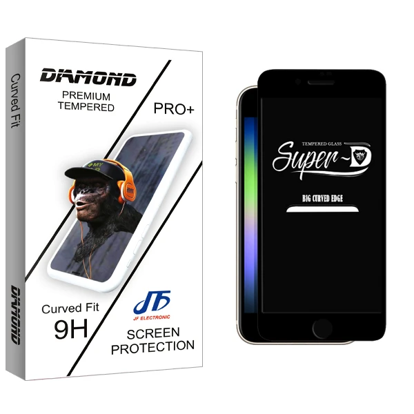 محافظ صفحه نمایش شیشه ای جی اف مدل Diamond Glass Super-D مناسب برای گوشی موبایل اپل iPhone Se 2022