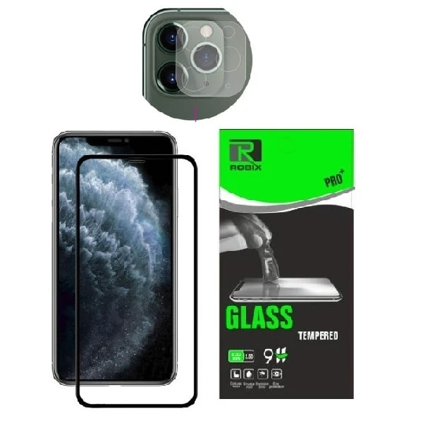 محافظ صفحه نمایش روبیکس مدل FL-IP11pro مناسب برای گوشی موبایل اپل iphone 11Pro به همراه محافظ لنز دوربین