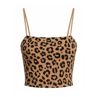 کراپ‌تاپ زنانه مدل بند ماکارونی پلنگی