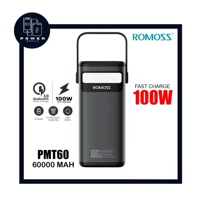 عکس شماره 7 : پاوربانک 100 وات راموس مدل m60 ظرفیت 60000 میلی آمپر ساعت