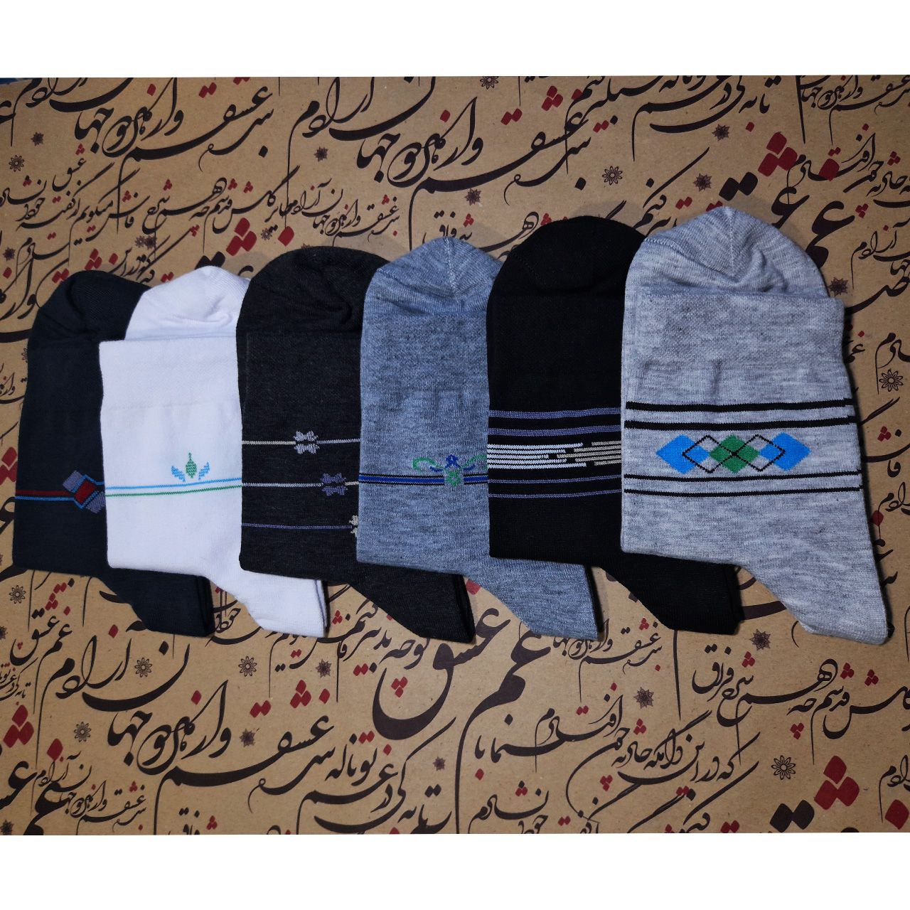 جوراب نیم ساق مردانه لنتر کد 4905 مجموعه 6 عددی -  - 6
