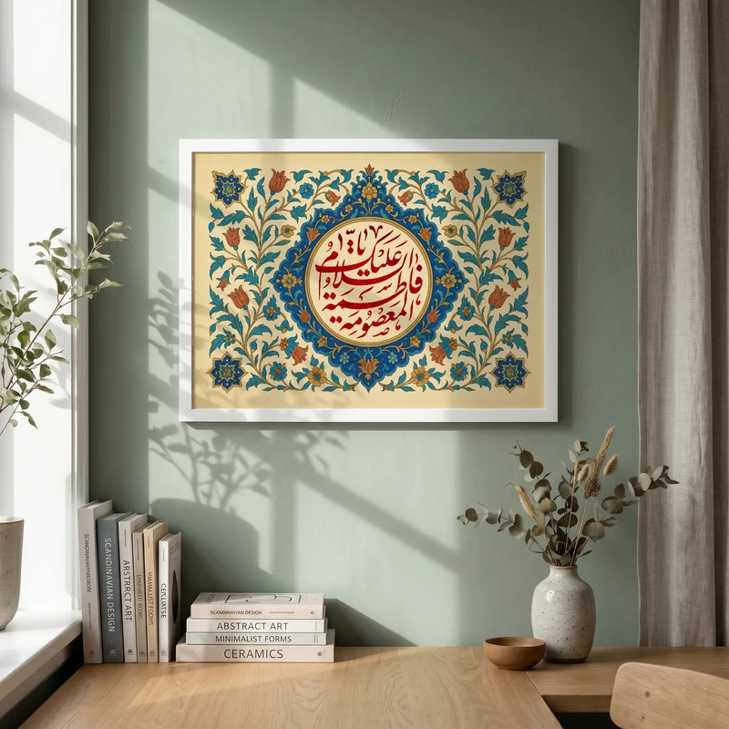 تابلو طرح ولادت امام رضا (ع) مدل G15068 فریم سفید