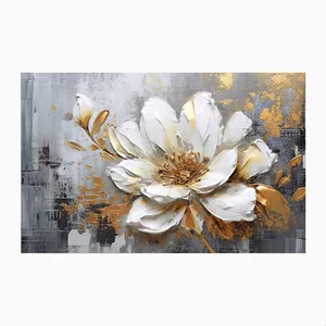 فرش پارچه‌ای مدل فرشینه طرح گل صد تومانی طلایی کد AR3058770