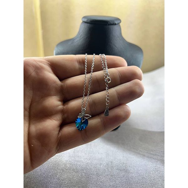 گردنبند نقره زنانه سواروسکی مدل قلب و پروانه کد 1215454 -  - 2