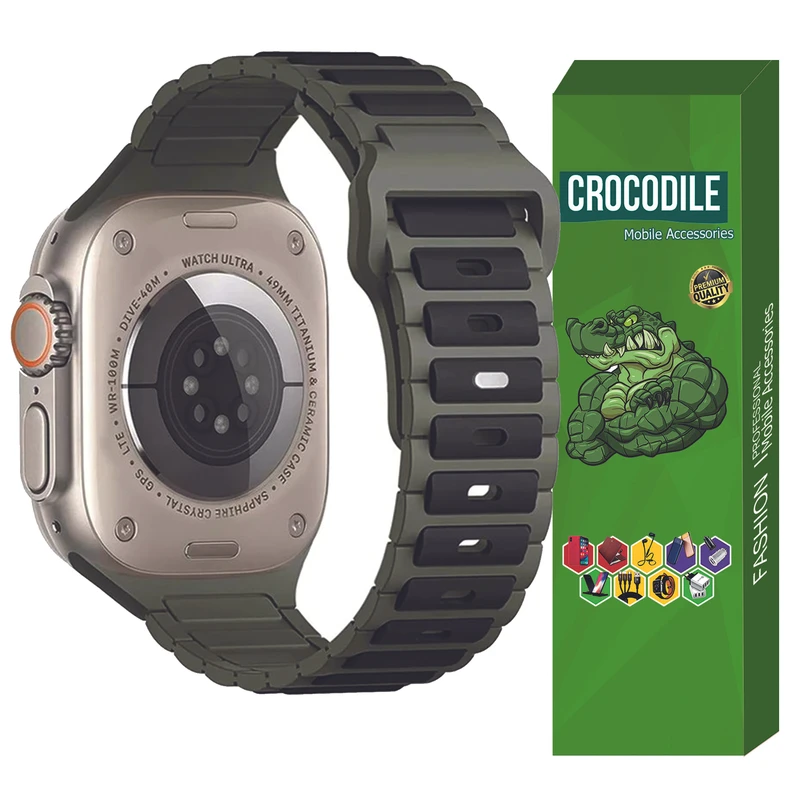 ندکروکودیل مدل silic-Ripple مناسب برای ساعت هوشمند اسمارت واچ HK9 Ultra / HK9 Ultra 2 49mm