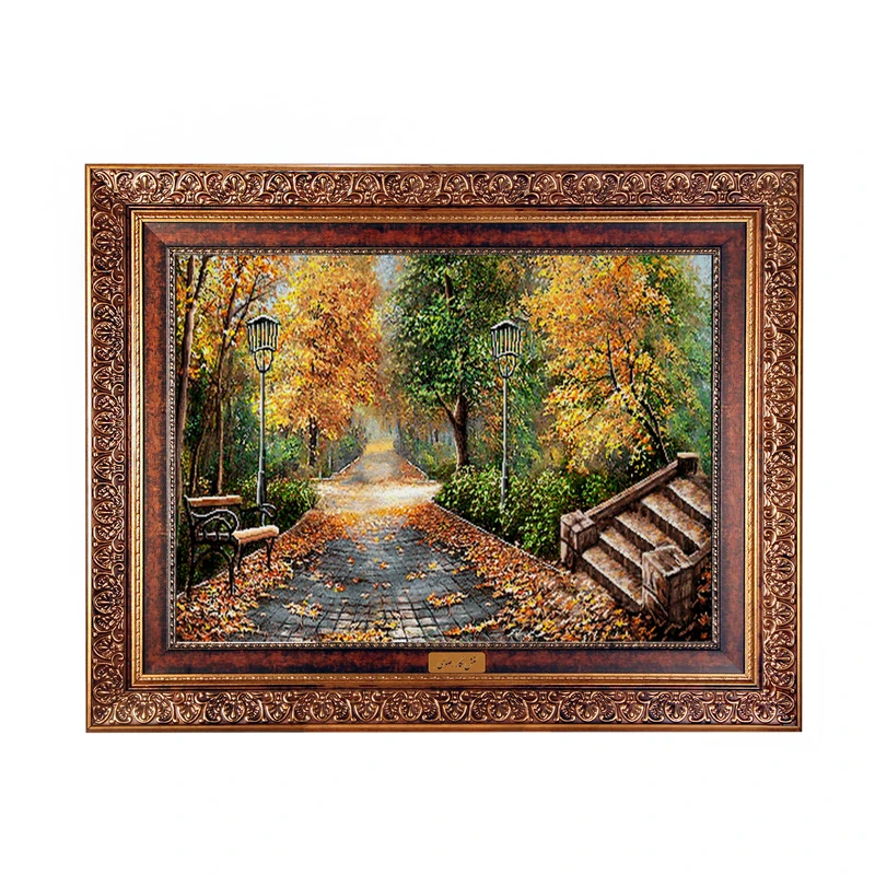 تابلو فرش ماشینی نقش نگار رضوی طرح منظره کد 555C