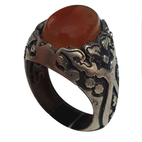 انگشتر نقره مردانه مدل عقیق یمن AY214220