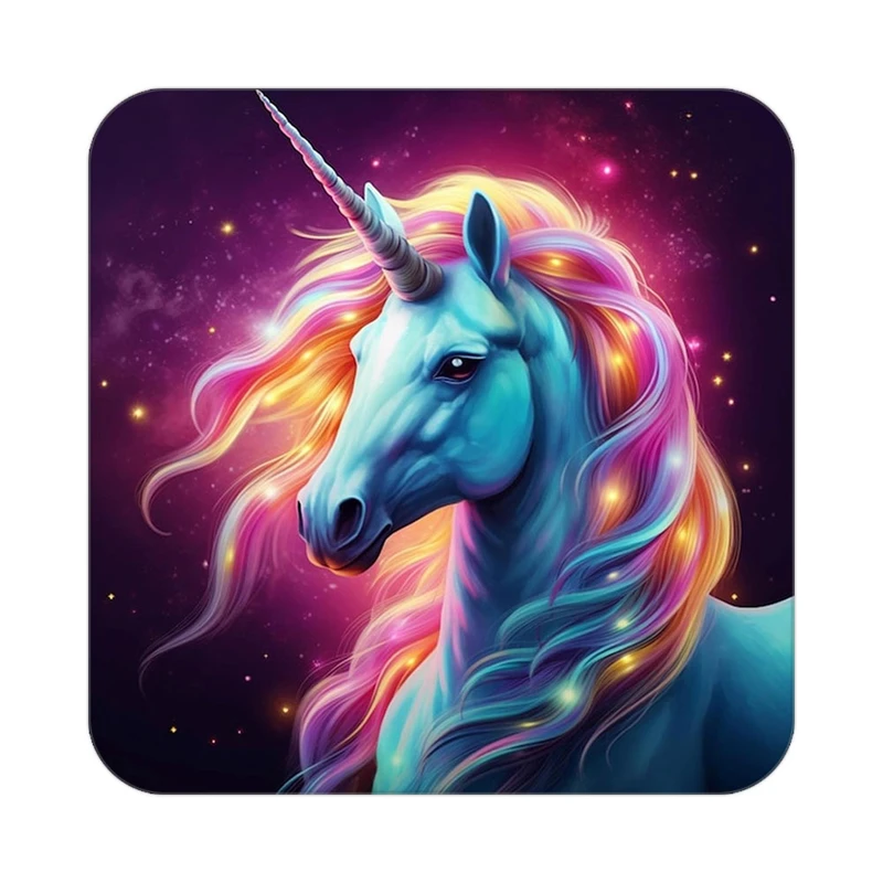 زیر لیوانی کاکتی طرح اسب تک شاخ و یونیکورن مدل mp32346