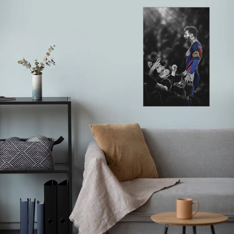 پوستر گوفی مدل لیونل مسی بازیکن فوتبال تیم بارسلونا طرح Lionel Messi Barcelona Football Player کد BW51