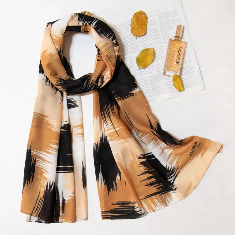 شال زنانه مدل نخی مزونی برگ جدید کد aa-1875