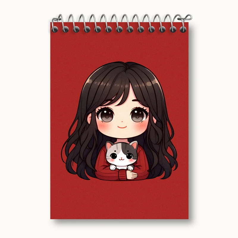 دفتر یادداشت 50 برگ خندالو طرح دخترانه بامزه کد N5783