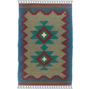 گلیم دستبافت یک متری آریا راگز کد 25802 