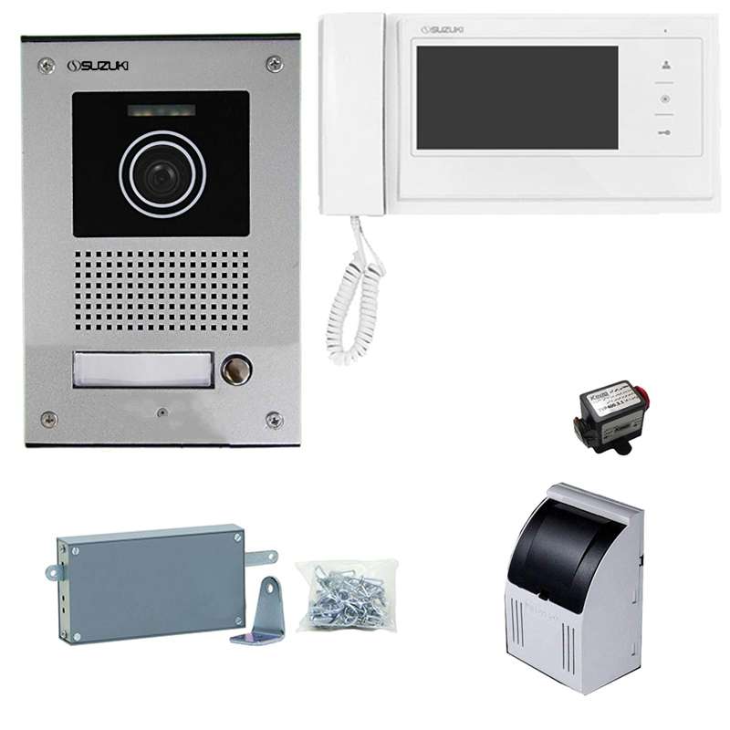 مجموعه دربازکن تصویری سوزوکی مدل 727m-4ucm به همراه محافظ ولتاژ مانیتور