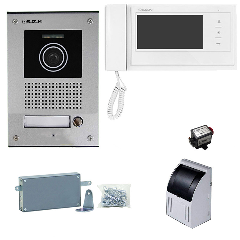 مجموعه دربازکن تصویری سوزوکی مدل 727m-4ucm به همراه محافظ ولتاژ مانیتور