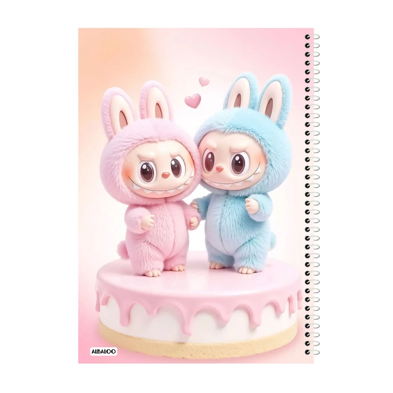 دفتر مشق 50 برگ آلبالو طرح عروسک لبوبو کد 2361