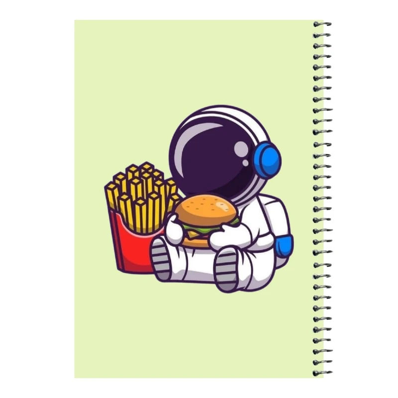دفتر مشق 80 برگ اس جی مدل فضانورد و همبرگر   