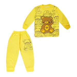 ست تی‌شرت آستین بلند و شلوار راحتی بچگانه مدل خرس مهربون کد Za12