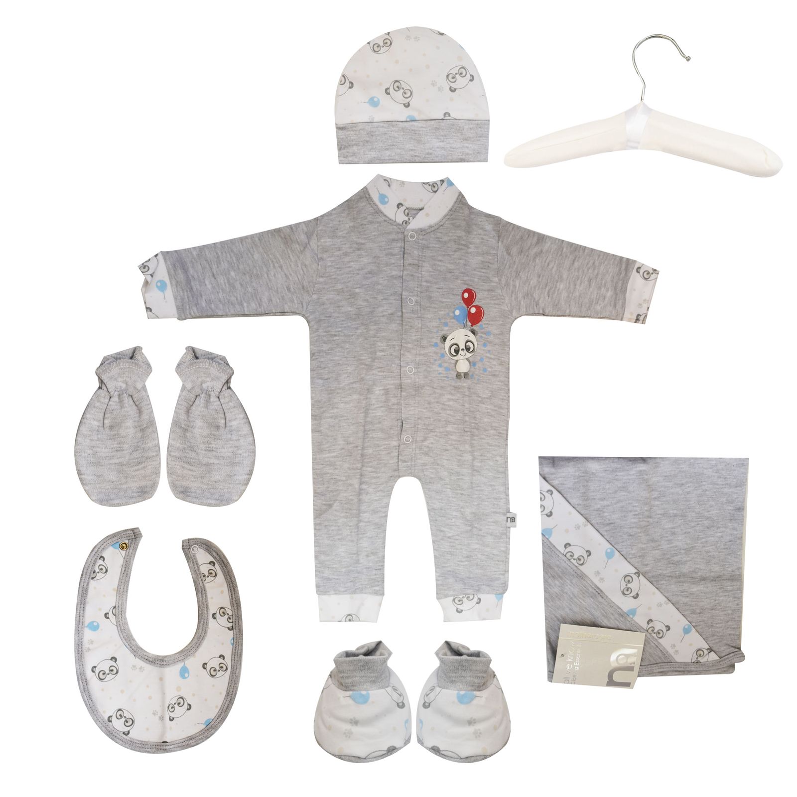  ست 7 تکه لباس نوزادی مادرکر طرح پاندا کد M454.13 -  - 1