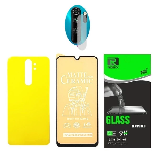 محافظ صفحه نمایش مات روبیکس مدل SA-Note8Pro مناسب برای گوشی موبایل شیائومی Redmi Note 8 Pro به همراه محافظ لنز دوربین و محافظ  پشت گوشی