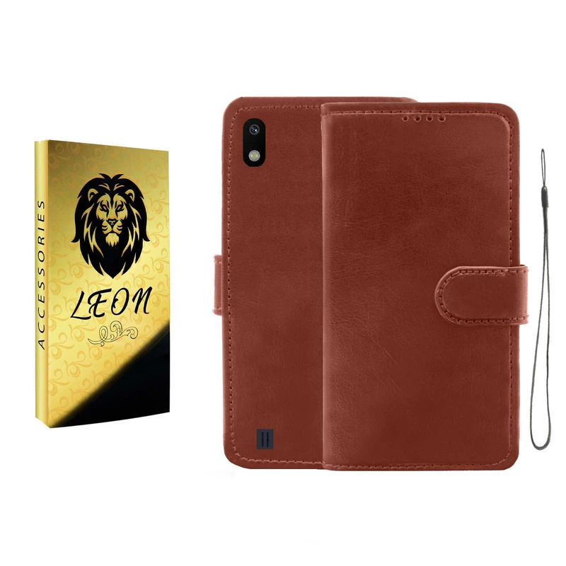 کیف کلاسوری لئون مدل Kif1_Oro مناسب برای گوشی موبایل سامسونگ Galaxy A10 به همراه بند آویز