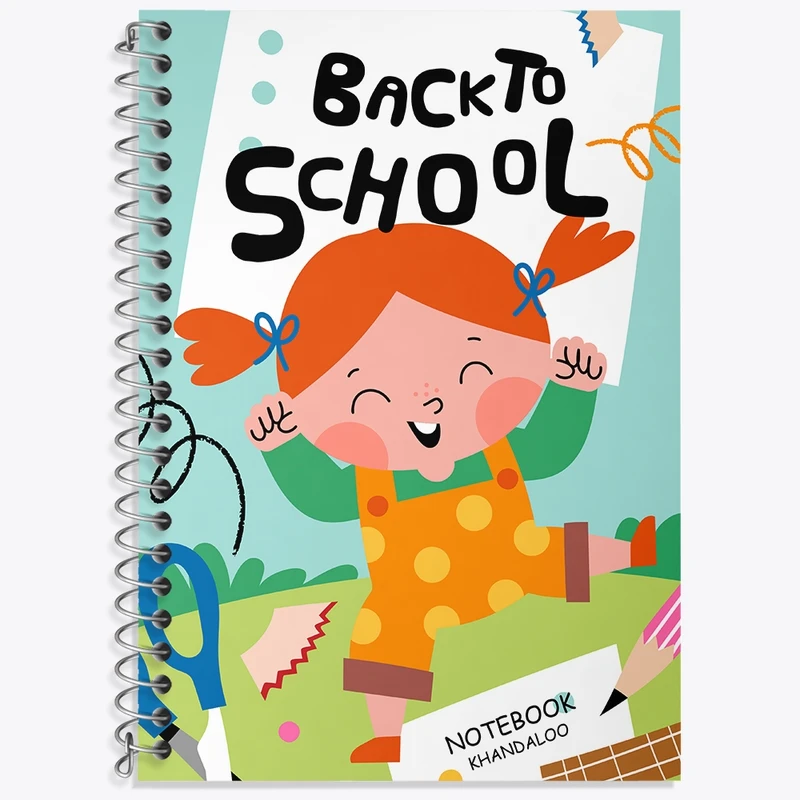 دفتر زبان 50 برگ خندالو مدل سه خط طرح بازگشت به مدرسه کد N668