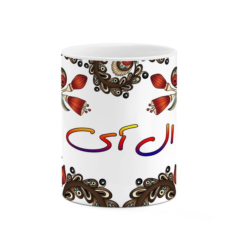 ماگ کاکتی مدل اسم ال_آی طرح سنتی گل و بته کد mgh43699