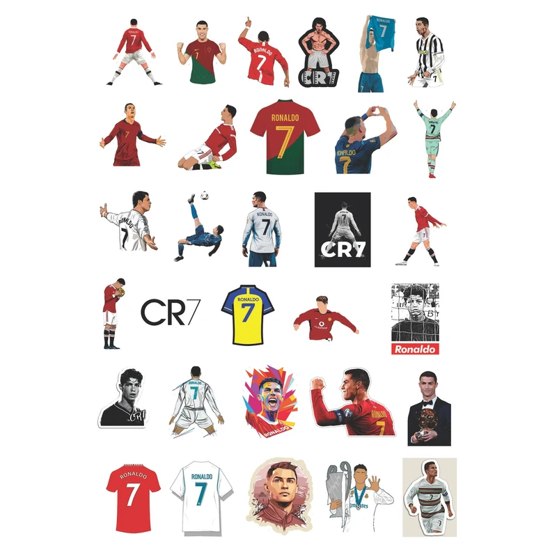 استیکر لپ تاپ کافه پرینت طرح کریستیانو رونالدو کد FB104 بسته 31 عددی