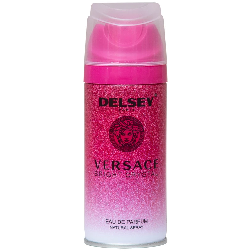 اسپری خوشبو کننده بدن زنانه دلسی مدل VERSACE BRIGHT CRYSTAL حجم 150 میلی لیتر