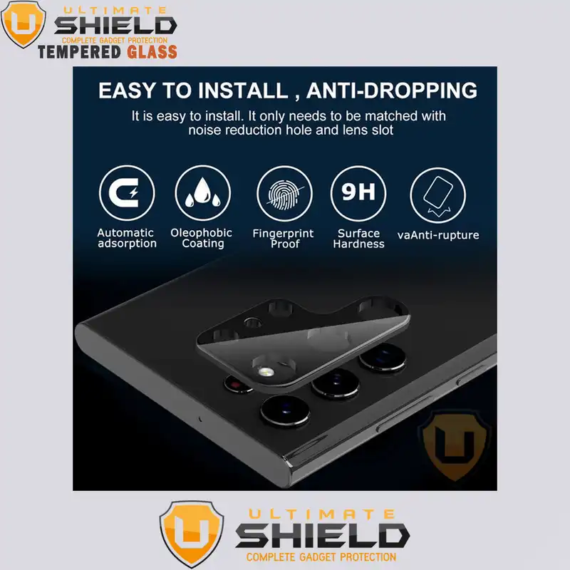 محافظ لنز دوربین آلتیمیت شیلد مدل 3D-UPOLY مناسب برای گوشی موبایل سامسونگ Galaxy S22 Ultra به همراه محافظ صفحه نمایش و محافظ پشت گوشی