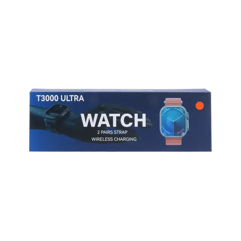 ساعت هوشمند مدل T3000 دارای قابلیت های صفحه نمایش رنگی، صفحه نمایش لمسی بند سیلیکون
