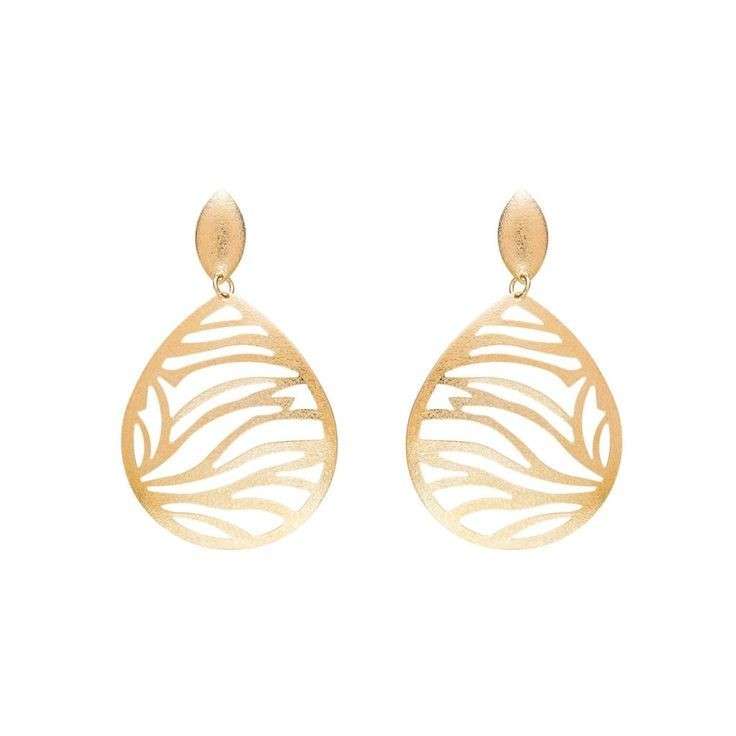 گوشواره طلا 18 عیار زنانه قیراط طرح اشک کد GH3667