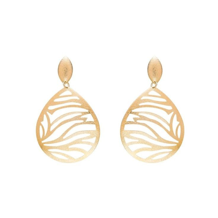 گوشواره طلا 18 عیار زنانه قیراط طرح اشک کد GH3667