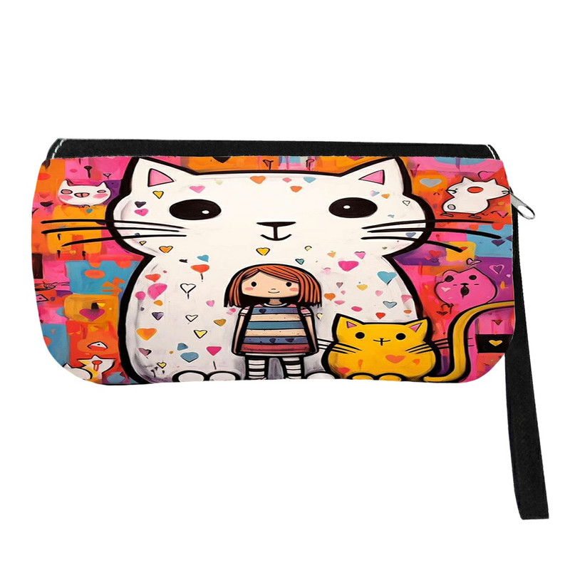 جامدادی مدل فانتزی طرح گربه کیوت و بامزه کد 01148