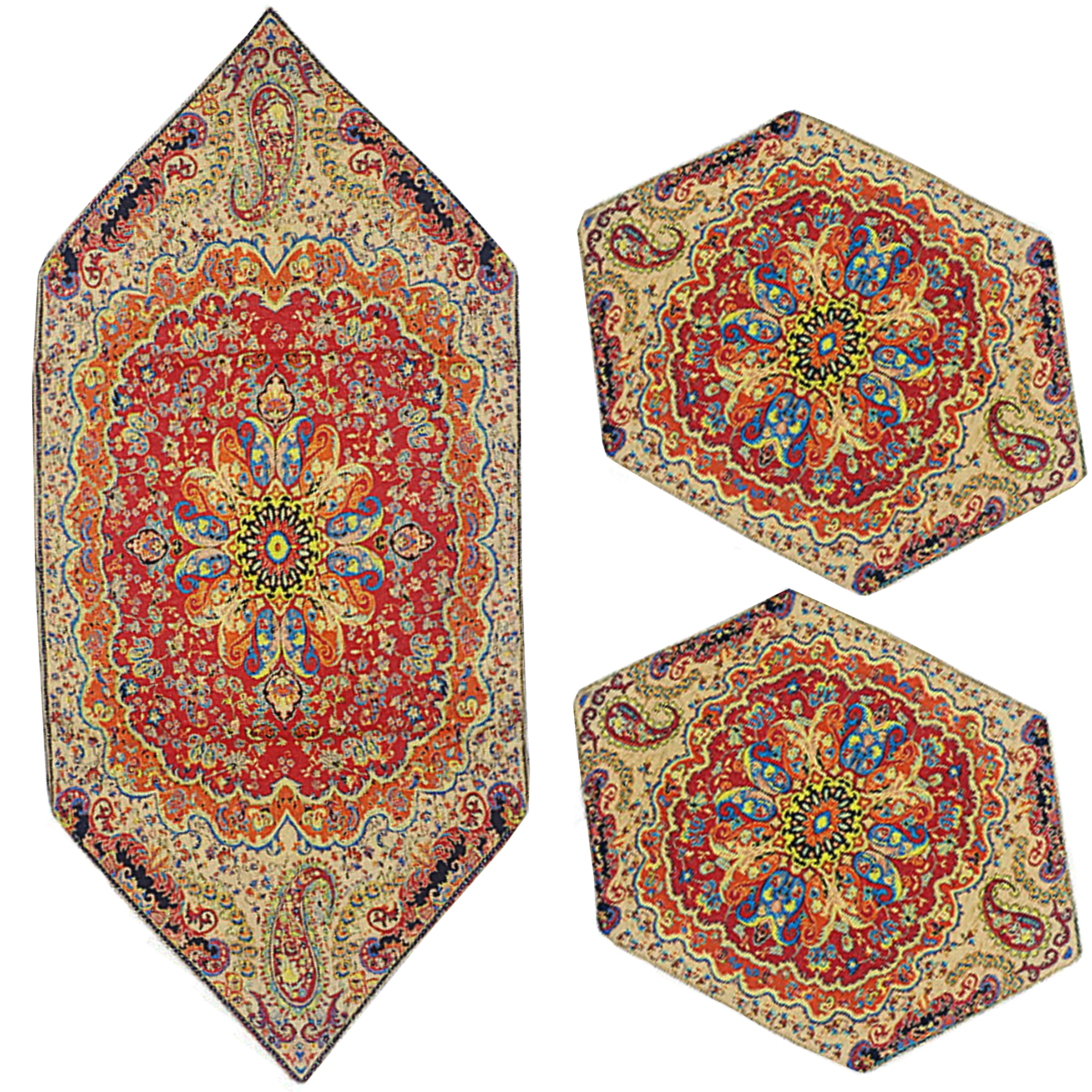 ست سه تکه رومیزی ترمه مدل دیبا کد RP3-3