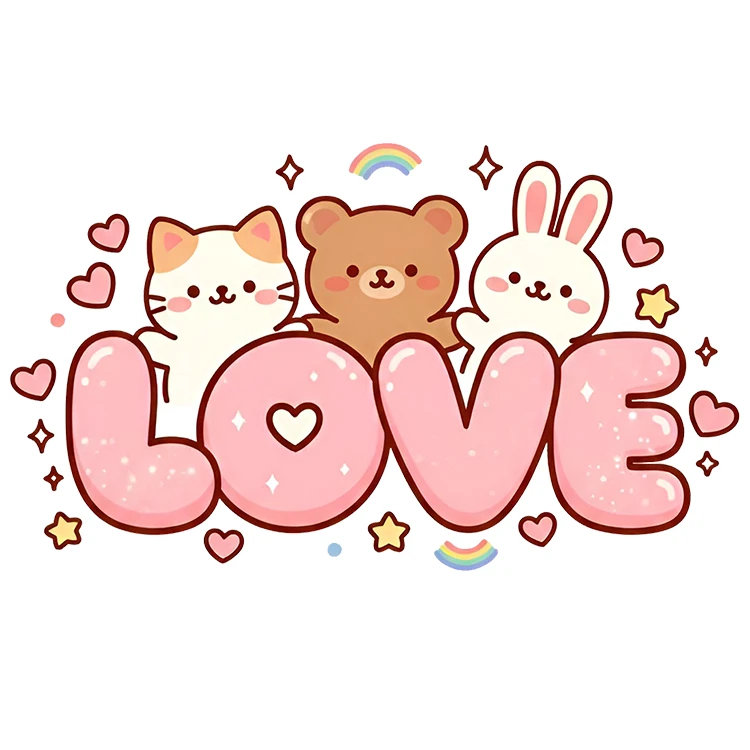 استیکر پارچه و لباس پاد آفرین مدل عشق کد DKST796