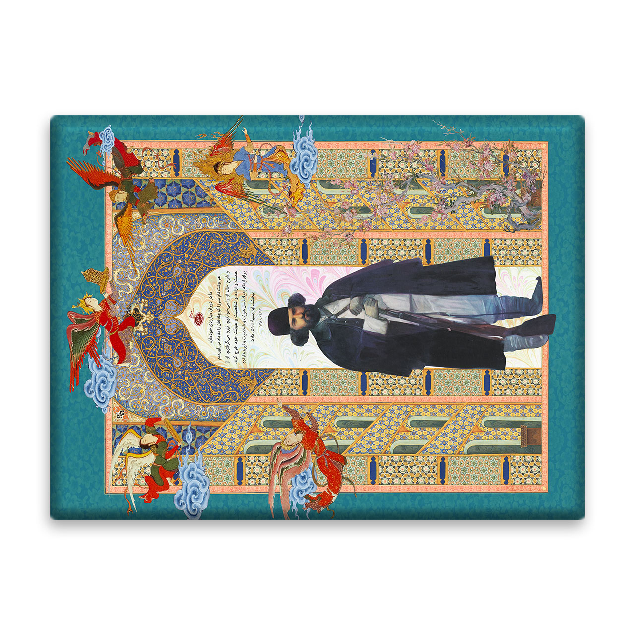 کاشی اطلس آبی طرح میرزا کوچک خان جنگلی  مدل T5331