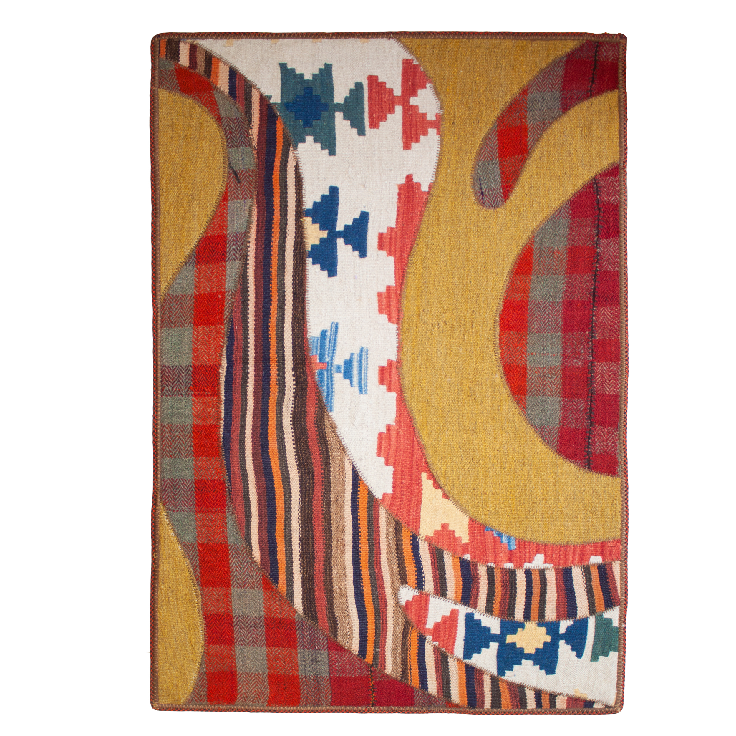  گلیم دستبافت یک و نیم متری مدل گلیماژ کد B14103