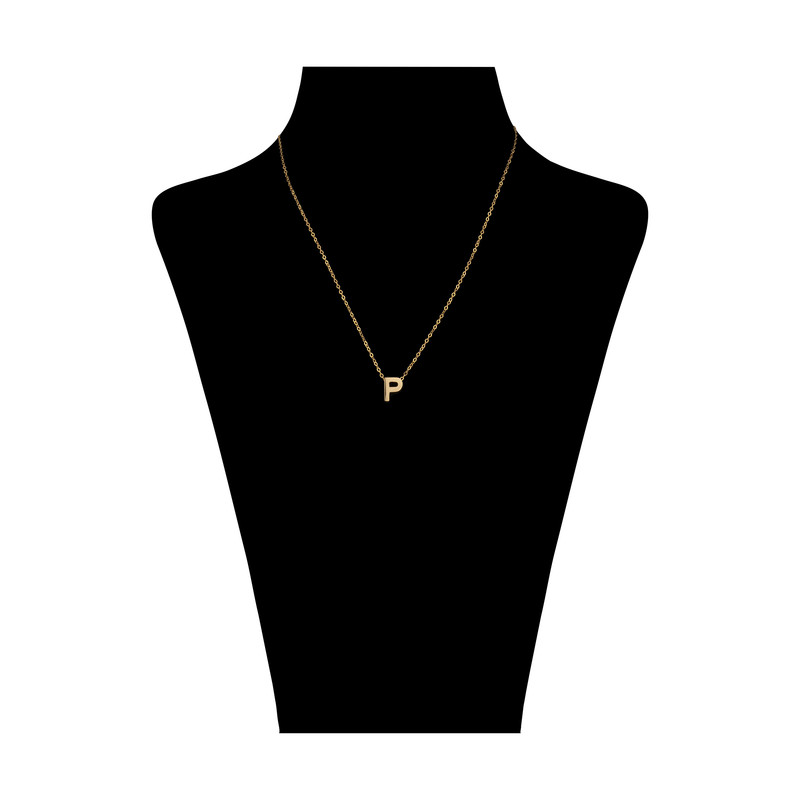 گردنبند طلا 18 عیار زنانه مایا ماهک مدل MM1774 طرح حروف سه بعدی لاتین P