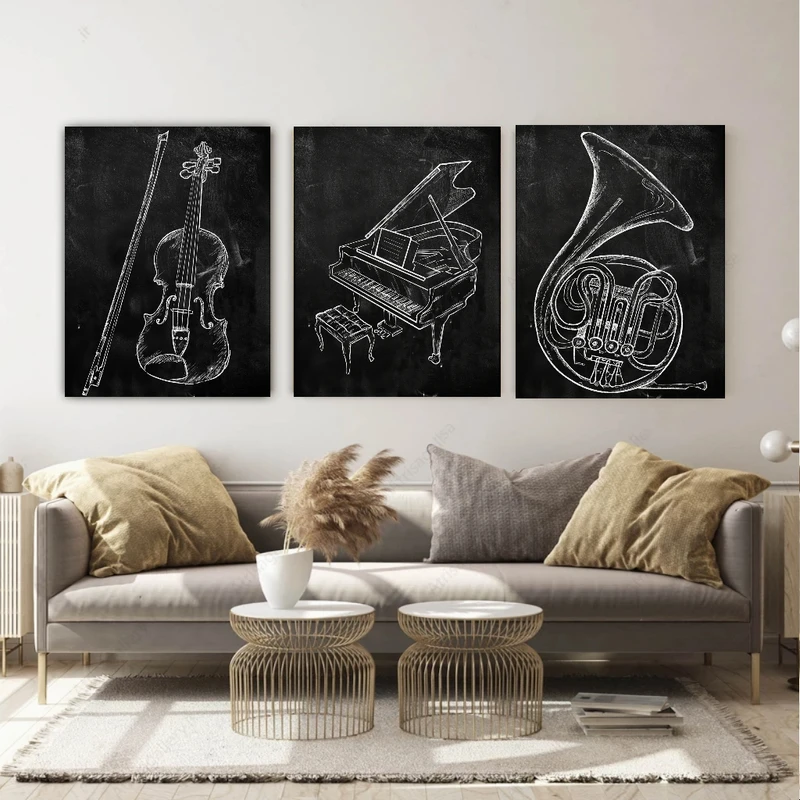 تابلو بوم طرح موسیقی مدل ساز  کد FP104850 مجموعه 3 عددی
