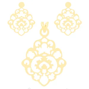 نیم ست طلا 18 عیار زنانه کرابو طرح اسلیمی مدل Kr8020