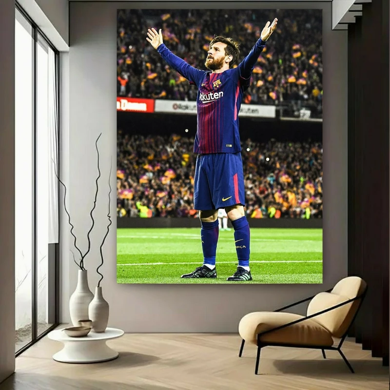 پوستر طرح مخمل شادی اسطوره بارسلونا مدل مسی کد FP105635