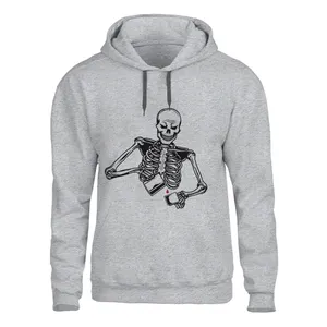 هودی مردانه مدل اسکلت مرد کدZ46 رنگ طوسی